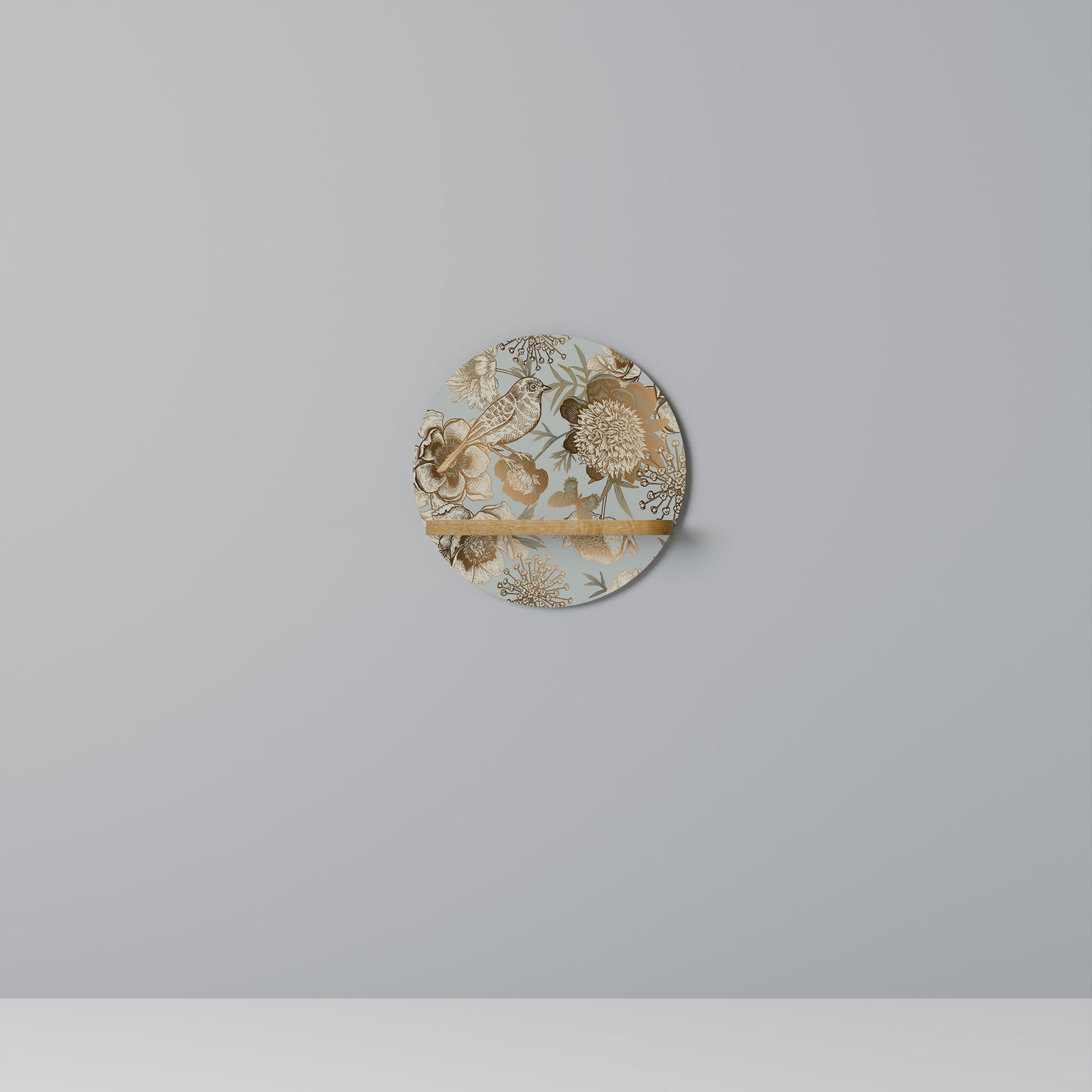 SUCCULENT WHIMSY Rund Konsthylla I Ekeffekt