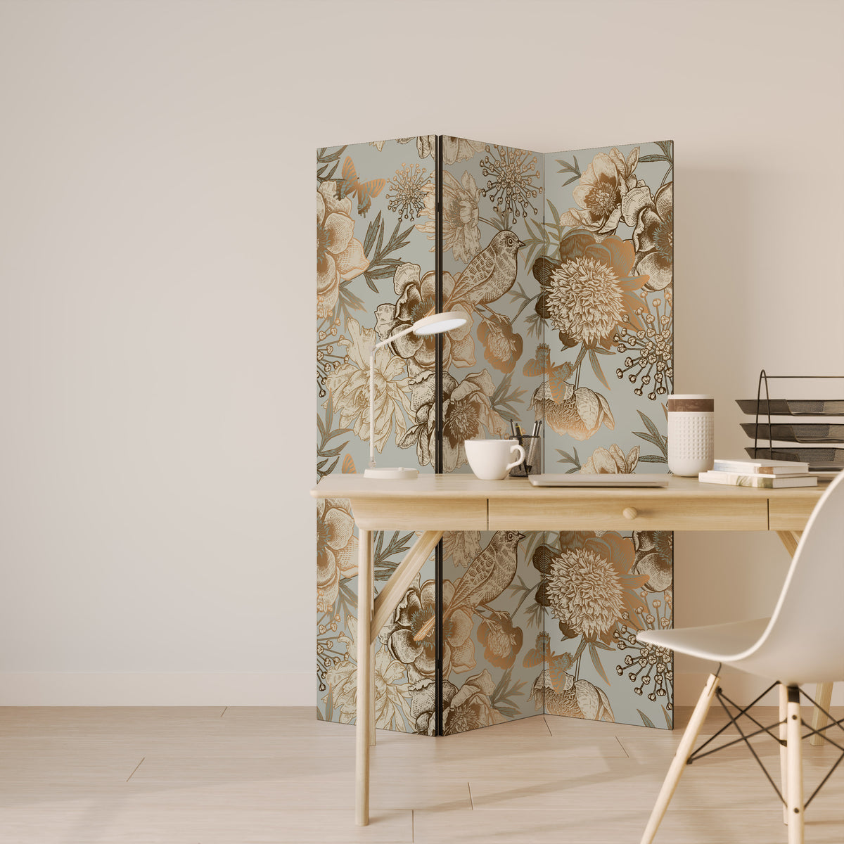 SUCCULENT WHIMSY Dekorativ rumsavdelare – 3 paneler