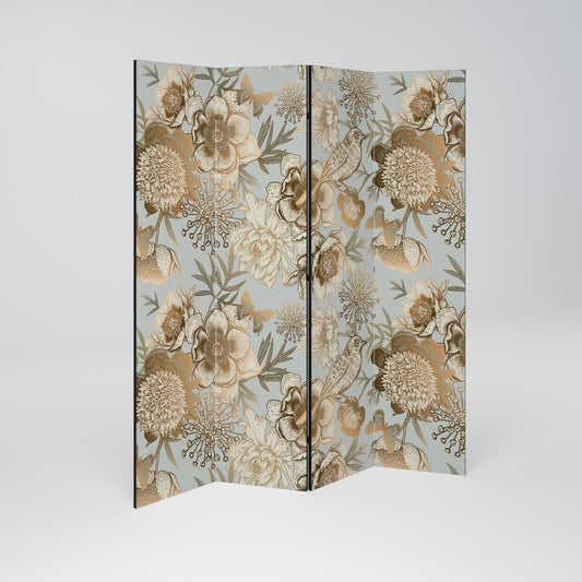 SUCCULENT WHIMSY Dekorativ rumsavdelare med 4 paneler