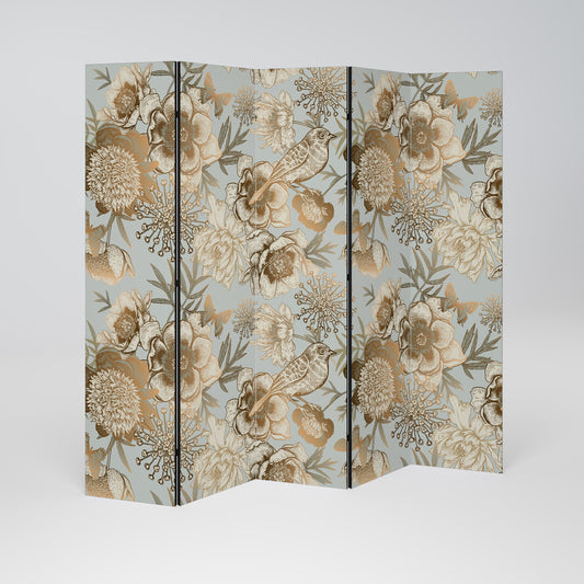 SUCCULENT WHIMSY Decorative 5-Panel Room Divider