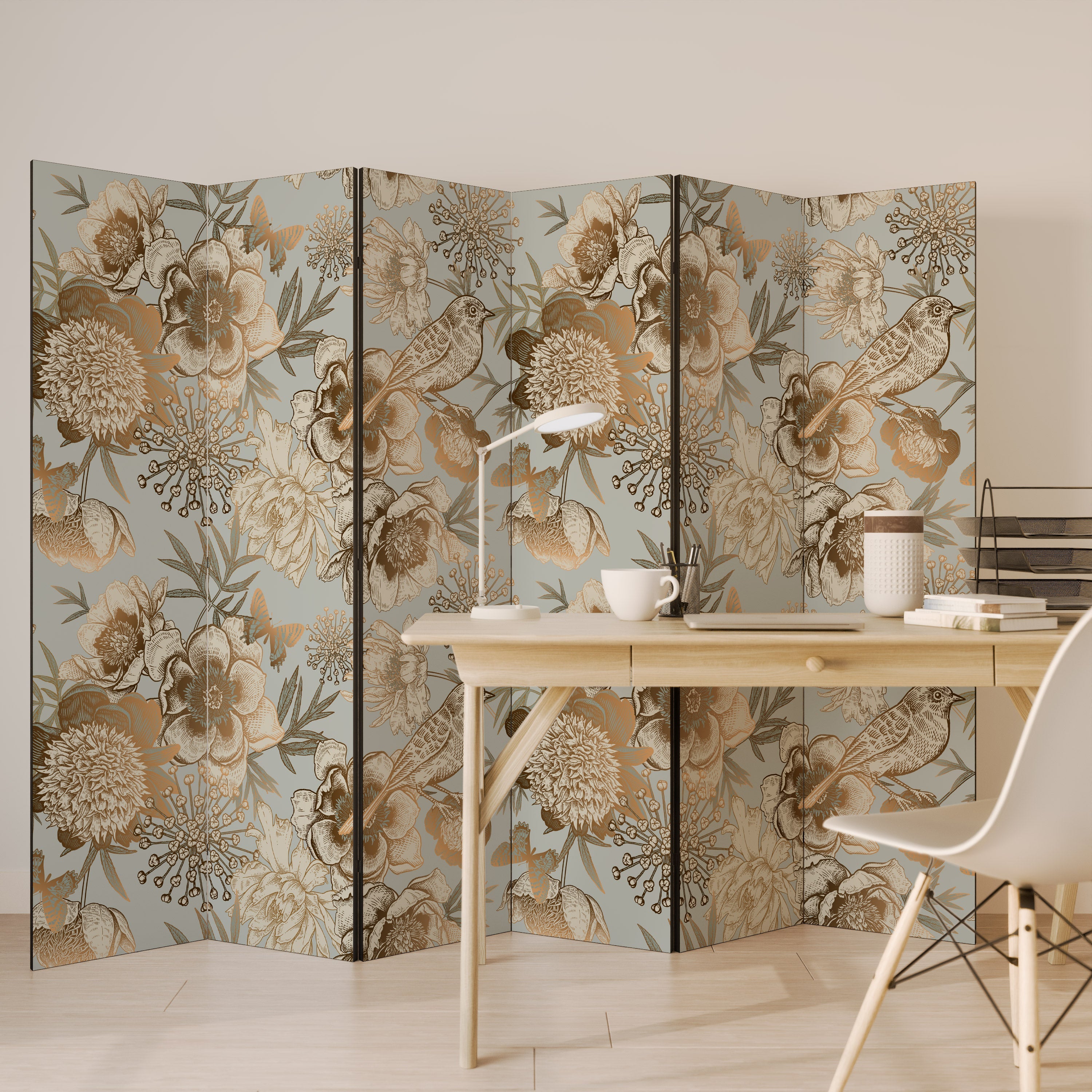 SUCCULENT WHIMSY Dekorativ rumsavdelare med 6 paneler