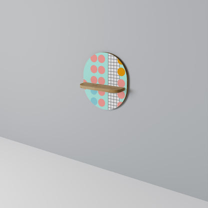 RETRO GRID Oval Art Hylla I Ekeffekt
