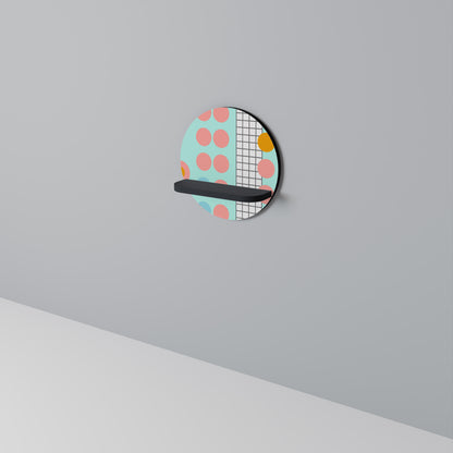 RETRO GRID Rund konsthylla i svart finish