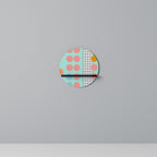 RETRO GRID Round Art Shelf In Black Finish