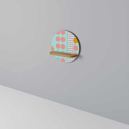 RETRO GRID Rund konsthylla i ekeffekt