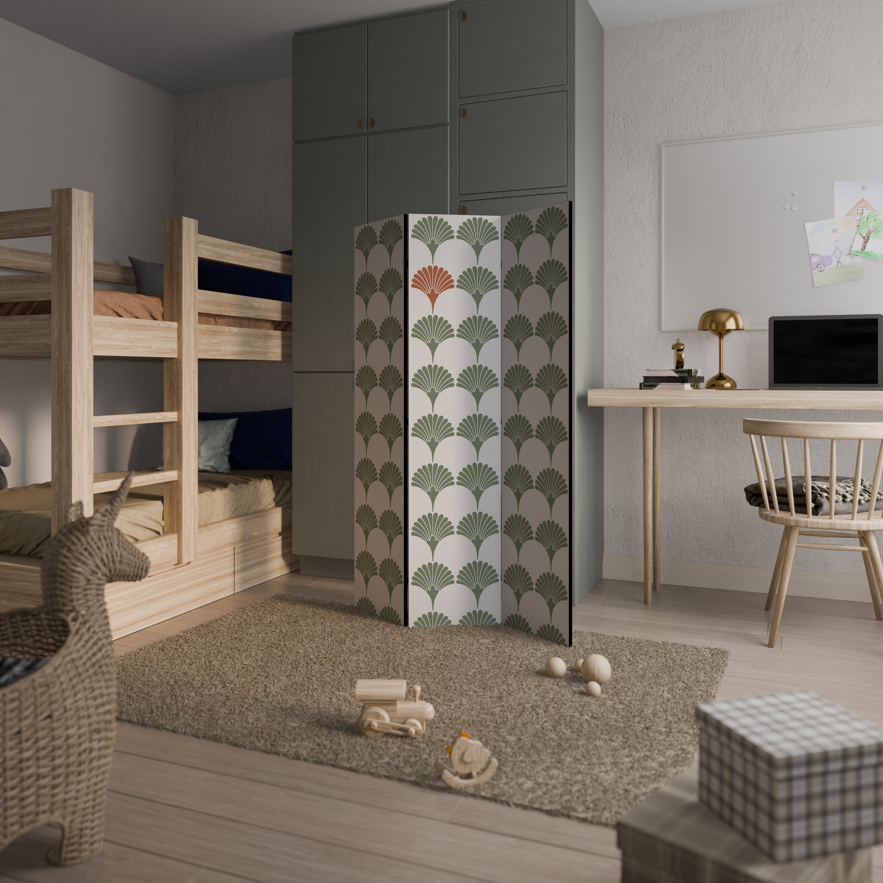 VIVID VALOR Dekorativ rumsavdelare med 3 paneler