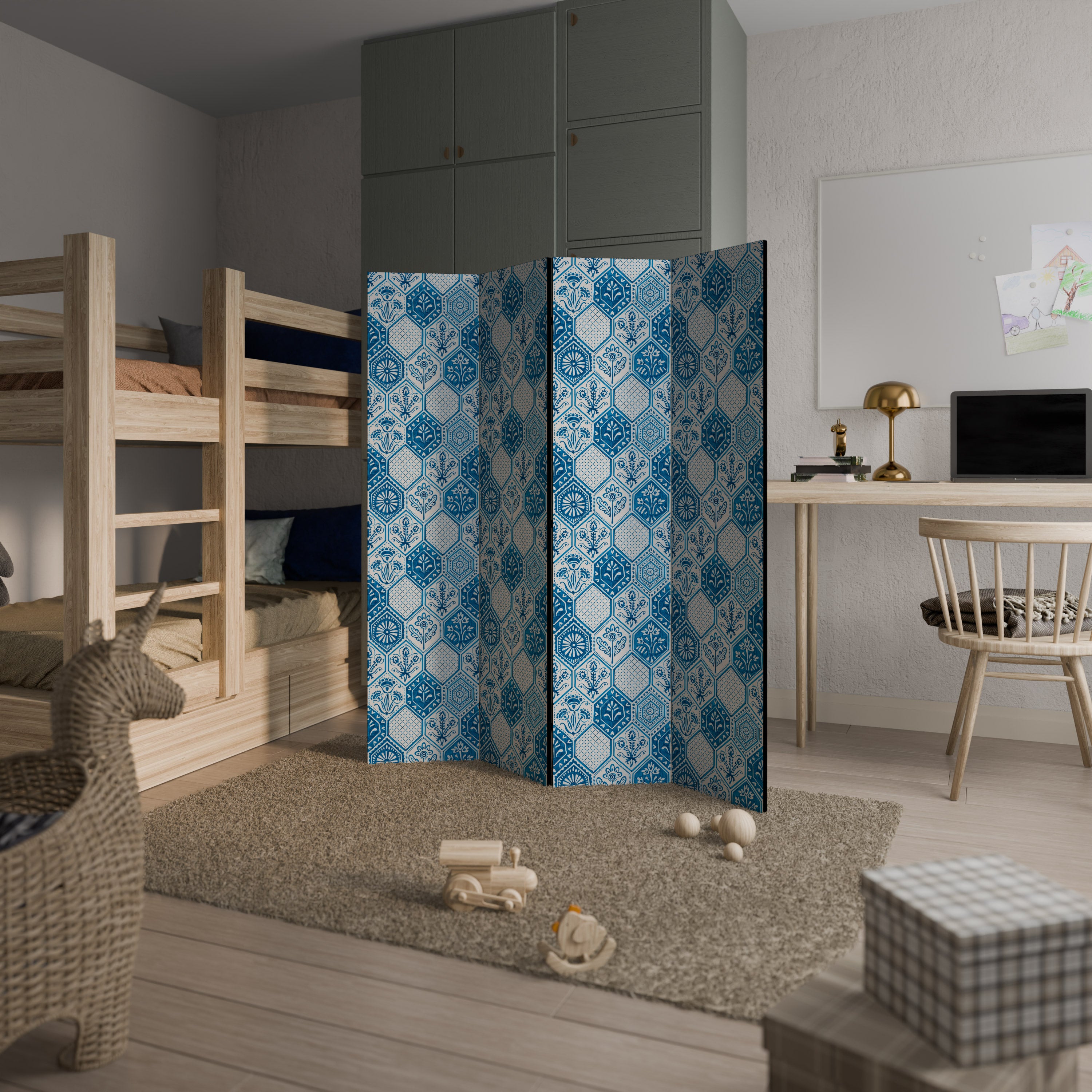 AQUATIC HEXAGON DREAM Rumsavdelare 4 paneler