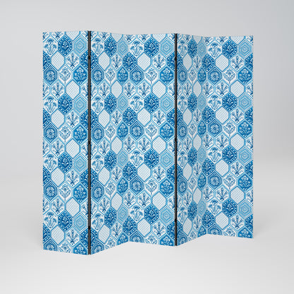 AQUATIC HEXAGON DREAM Decorative 5-Panel Room Divider