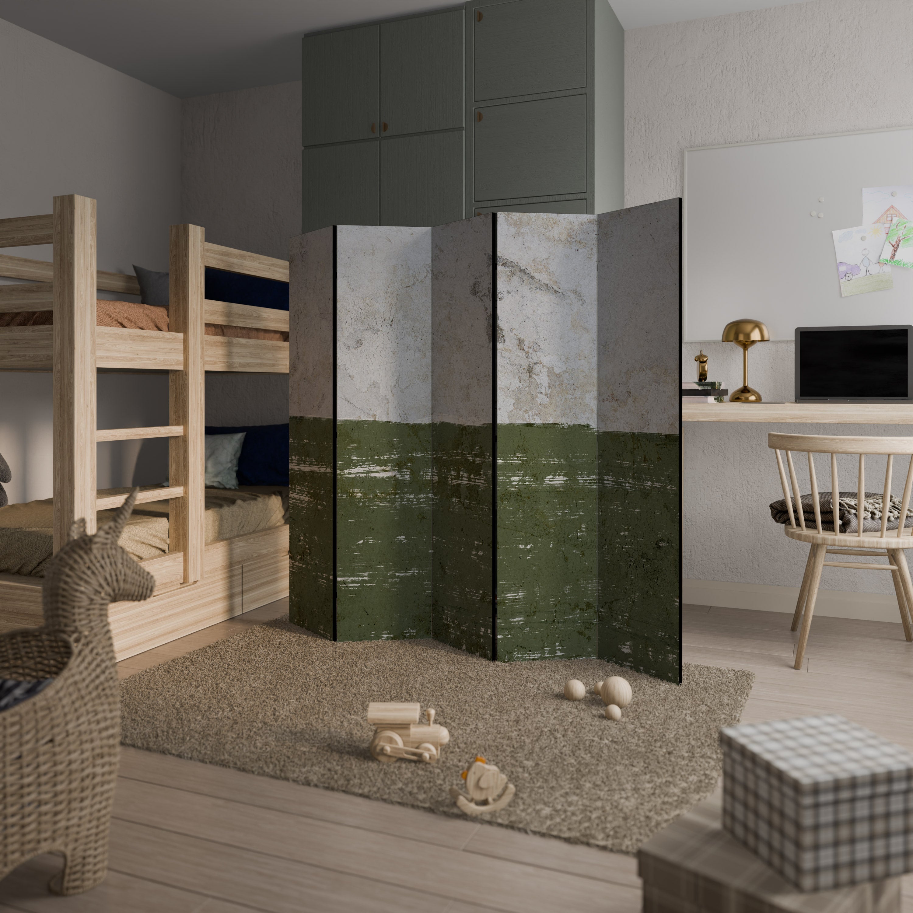 RUSTISK RADIANCE MONTERAD Dekorativ rumsavdelare med 5 paneler