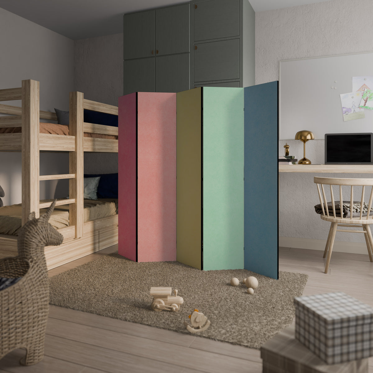 LIKE A ROLLING SHADE 5-Panel Room Divider