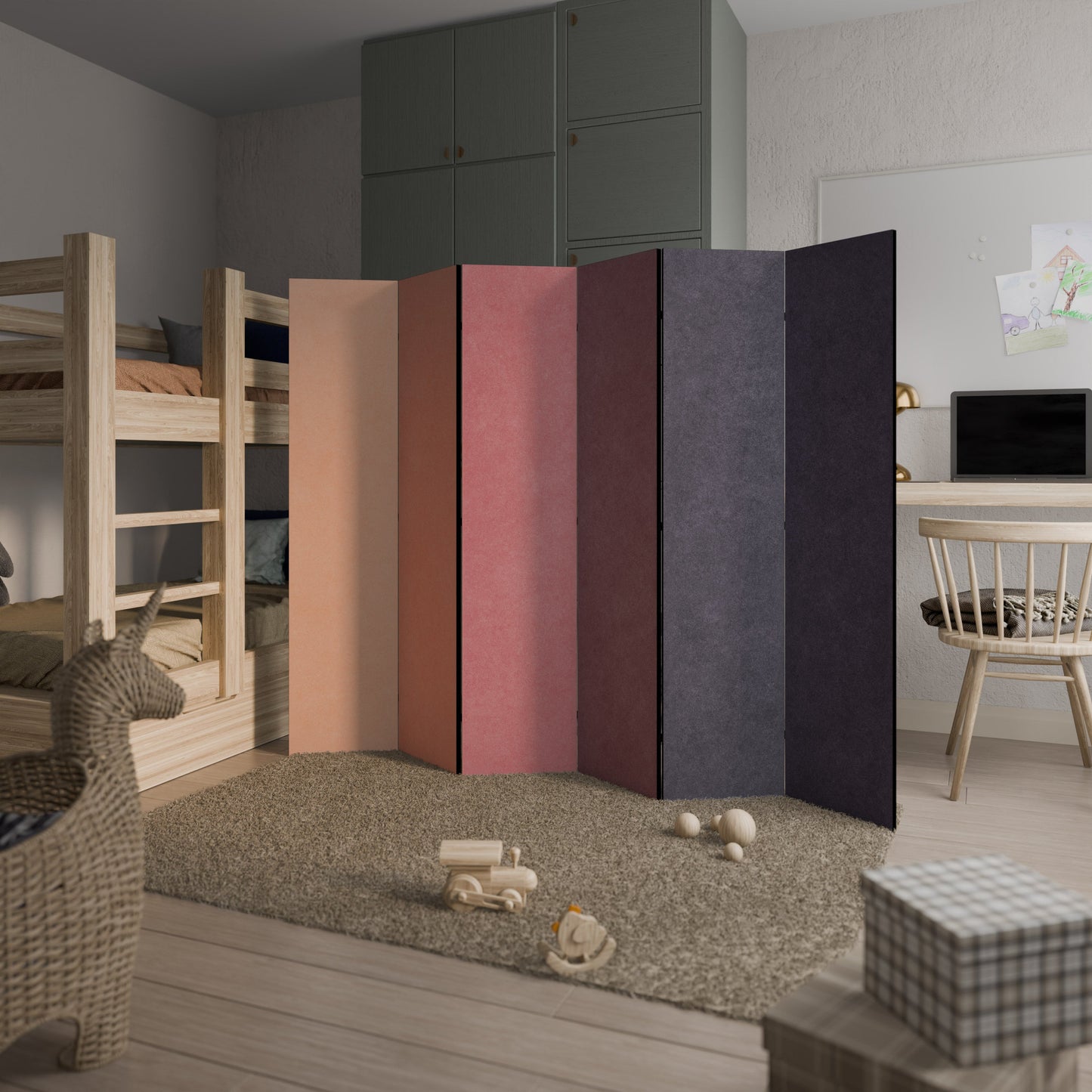 SMELLS LIKE PINK SPIRIT Decorative 6-Panel Room Divider