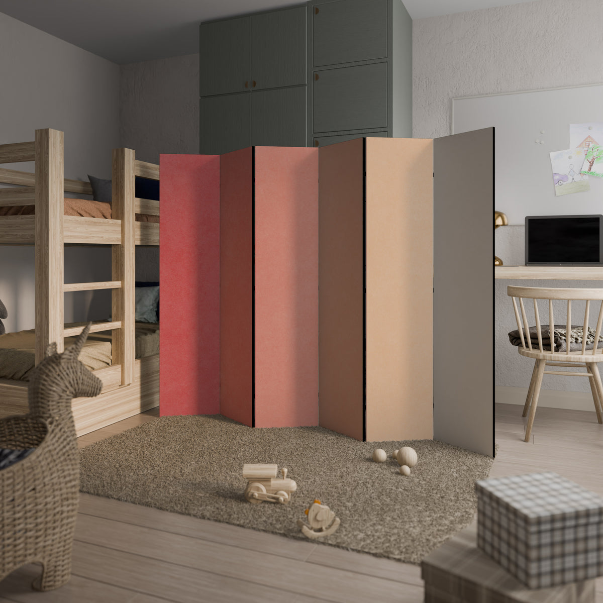 PEACH OF MY HEART Rumsavdelare 6 paneler