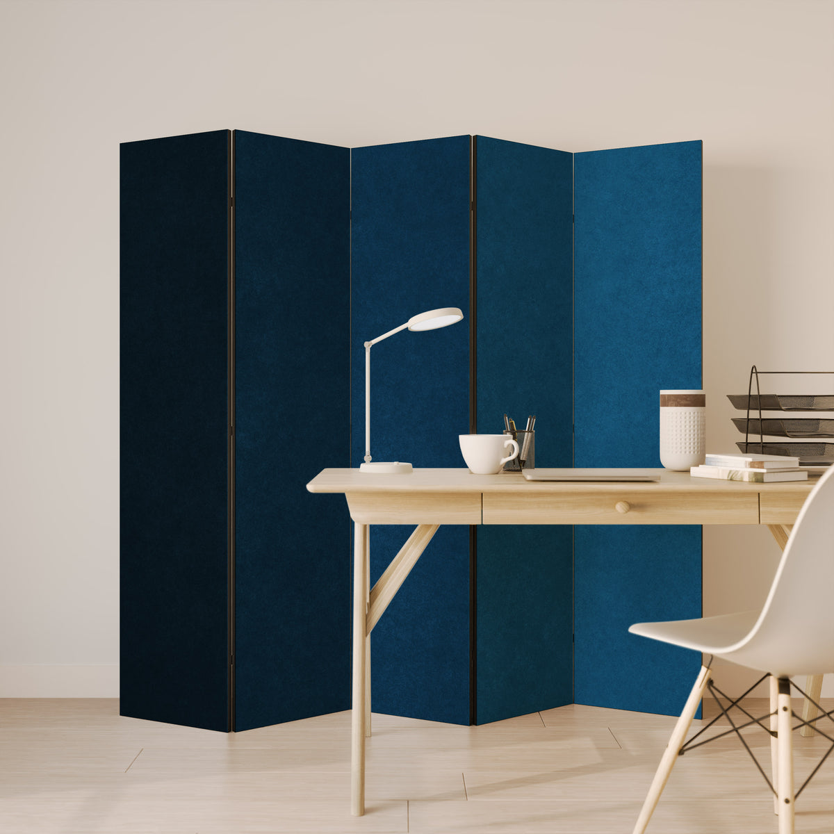 SHAKE IT BLUE Dekorativ rumsavdelare – 5 paneler
