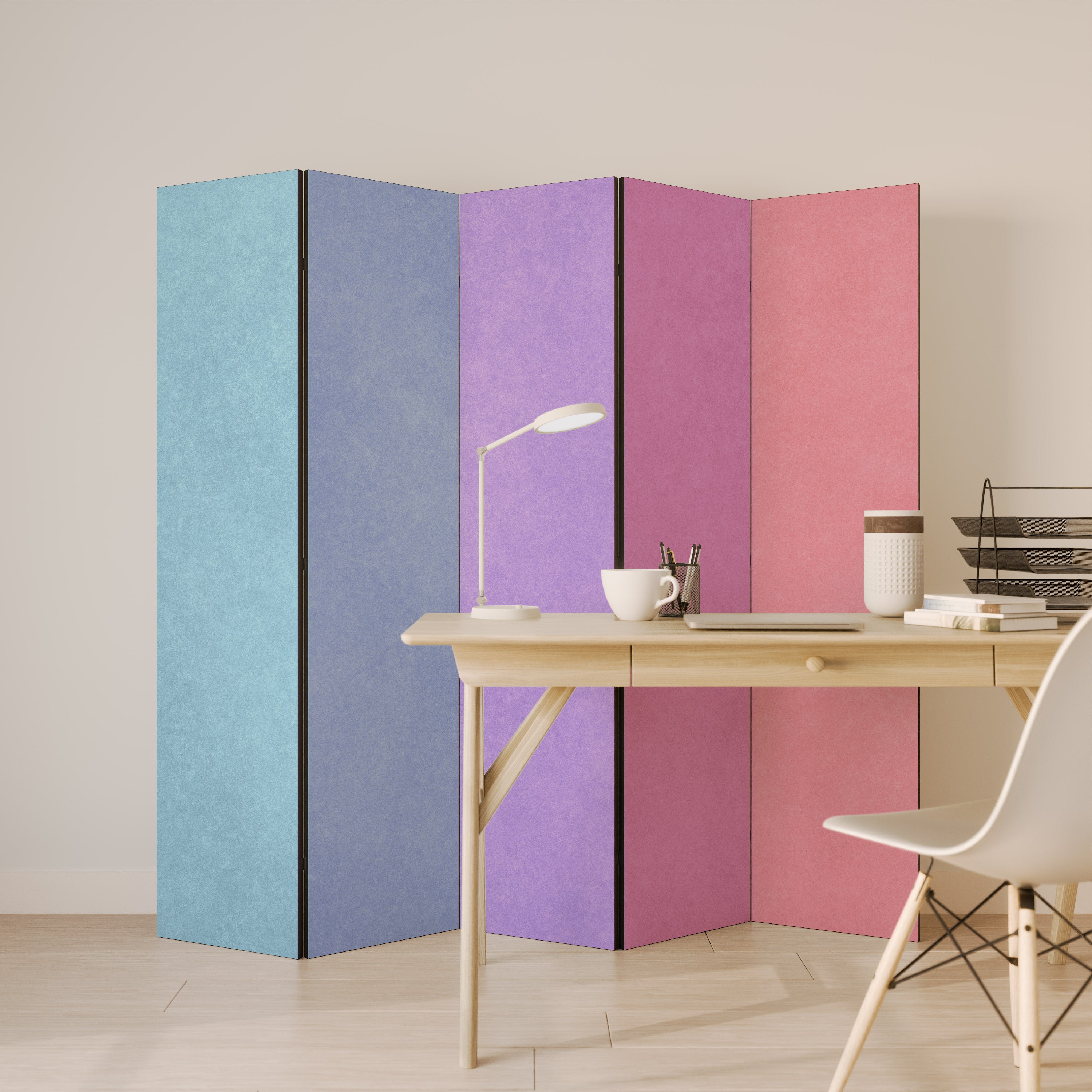 MY HEART WILL COLOR ON Dekorativ rumsavdelare – 5 paneler