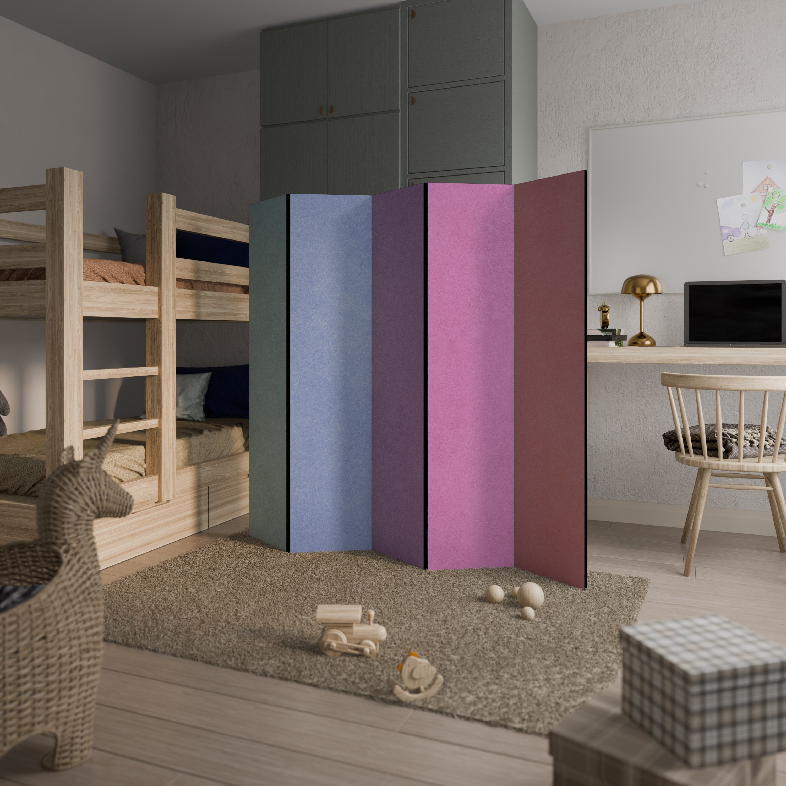 MY HEART WILL COLOR ON Dekorativ rumsavdelare – 5 paneler