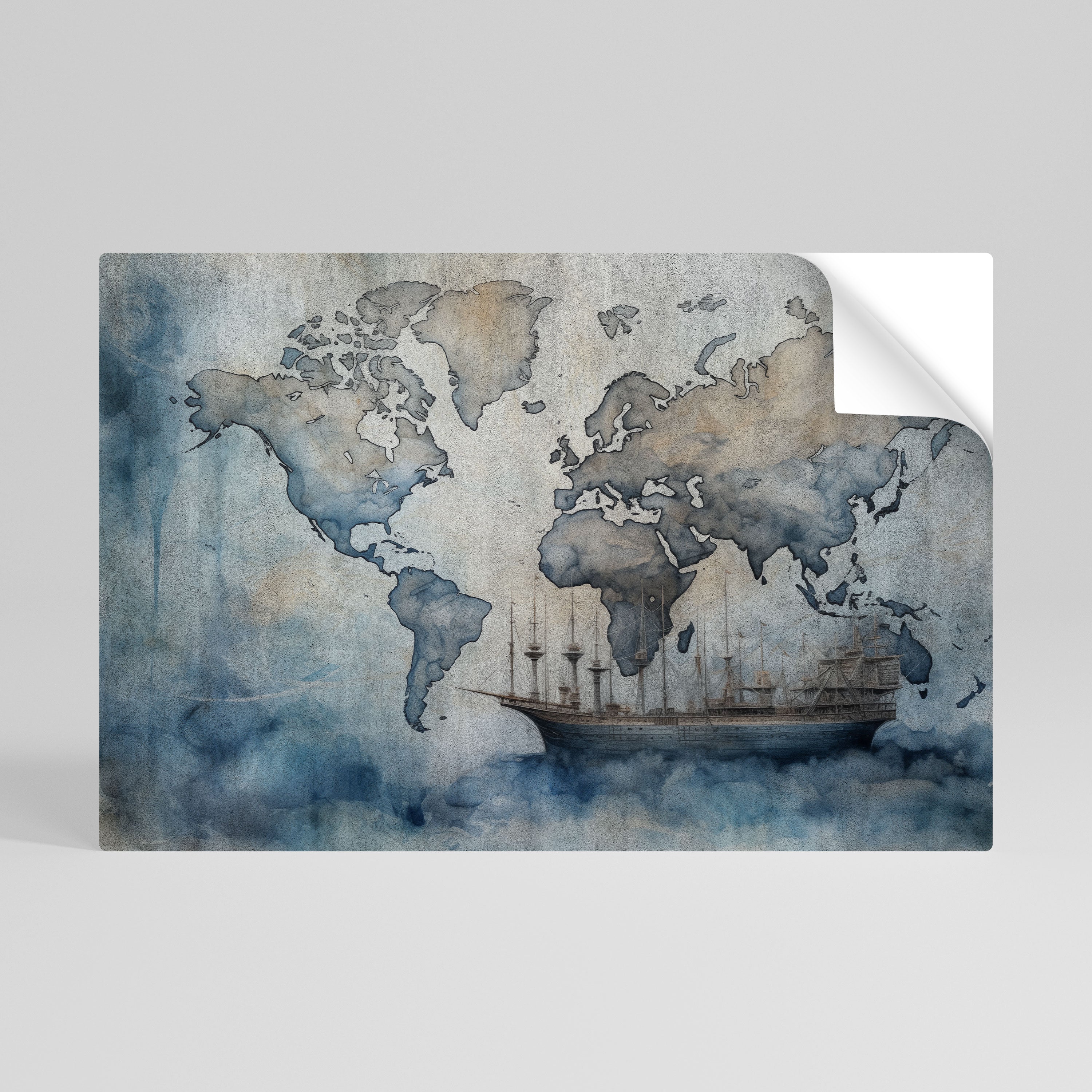 NAVIGATING CLOUDS Självhäftande Horisontell Poster