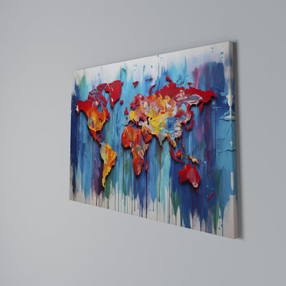 COLORFUL WORLD MAP Horizontal Canvas Print
