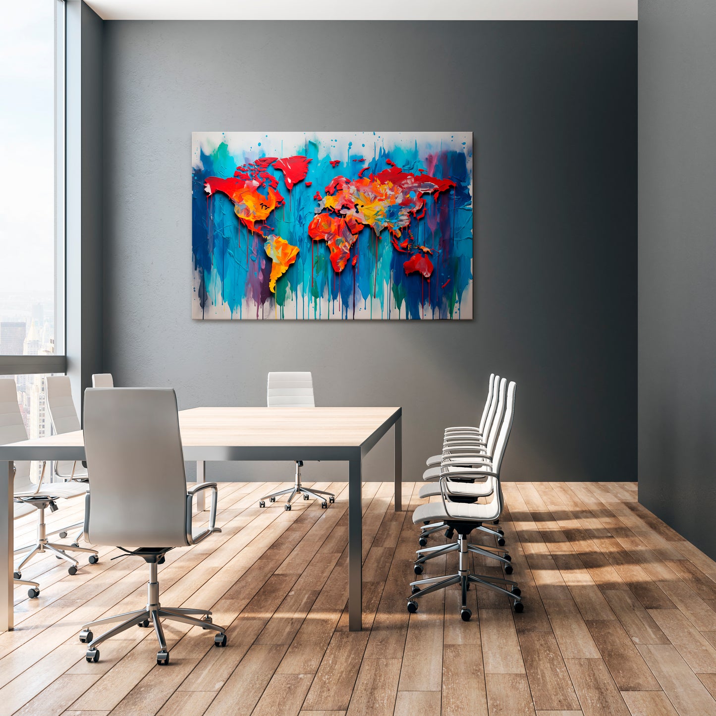 COLORFUL WORLD MAP Horizontal Canvas Print