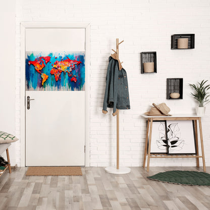 COLORFUL WORLD MAP Peel and Stick Horizontal Poster