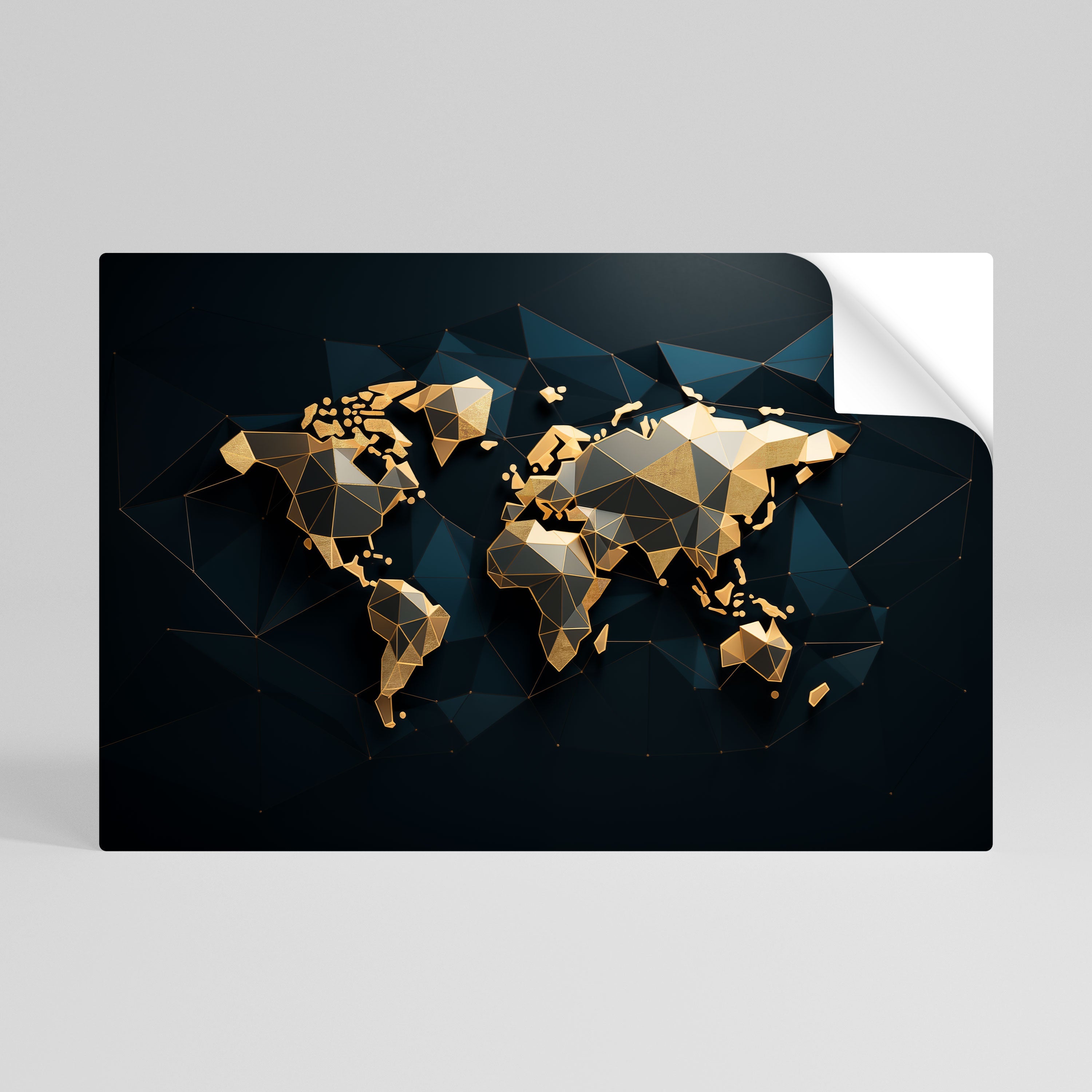 SHIMMERING WORLD SYMMETRY Horisontell poster med självhäftande text