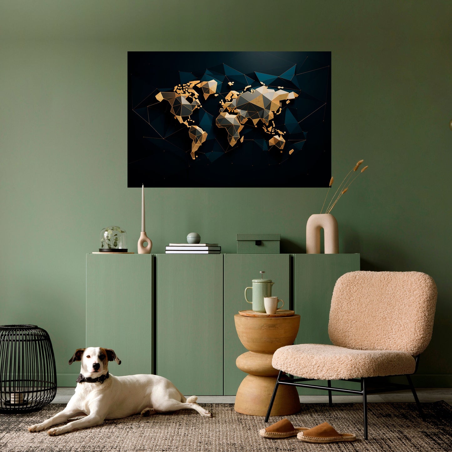 SHIMMERING WORLD SYMMETRY Horisontell poster med självhäftande text