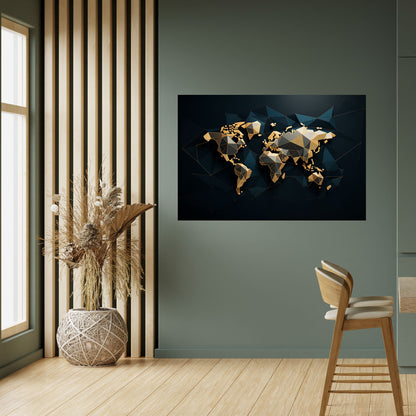 SHIMMERING WORLD SYMMETRY Horisontell poster med självhäftande text