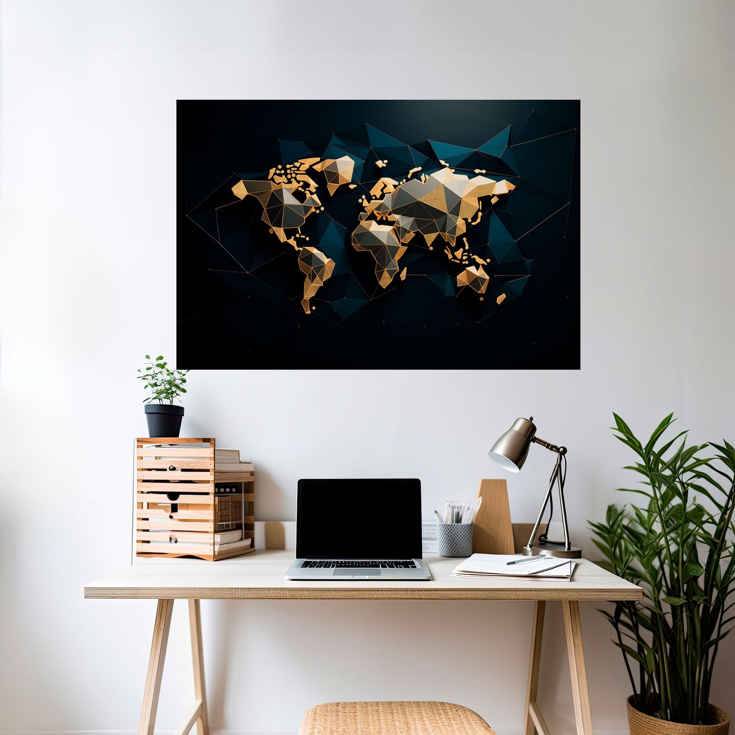 SHIMMERING WORLD SYMMETRY Horisontell poster med självhäftande text