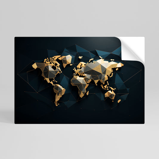 SHIMMERING WORLD SYMMETRY Horisontell poster med självhäftande text