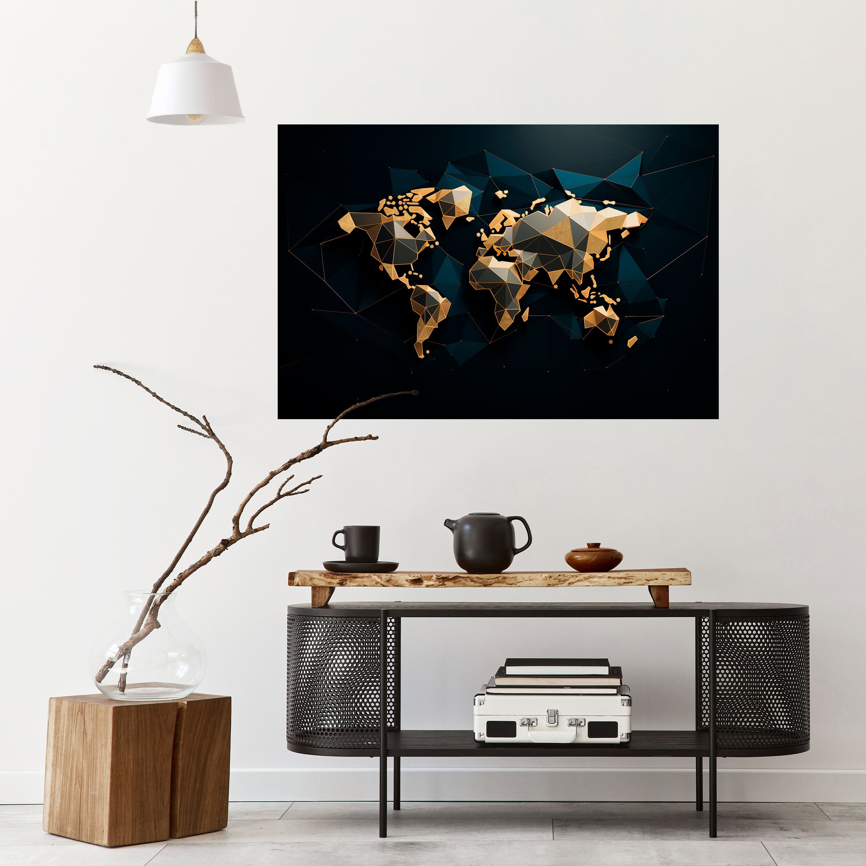 SHIMMERING WORLD SYMMETRY Horisontell poster med självhäftande text