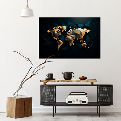 SHIMMERING WORLD SYMMETRY Horisontell poster med självhäftande text