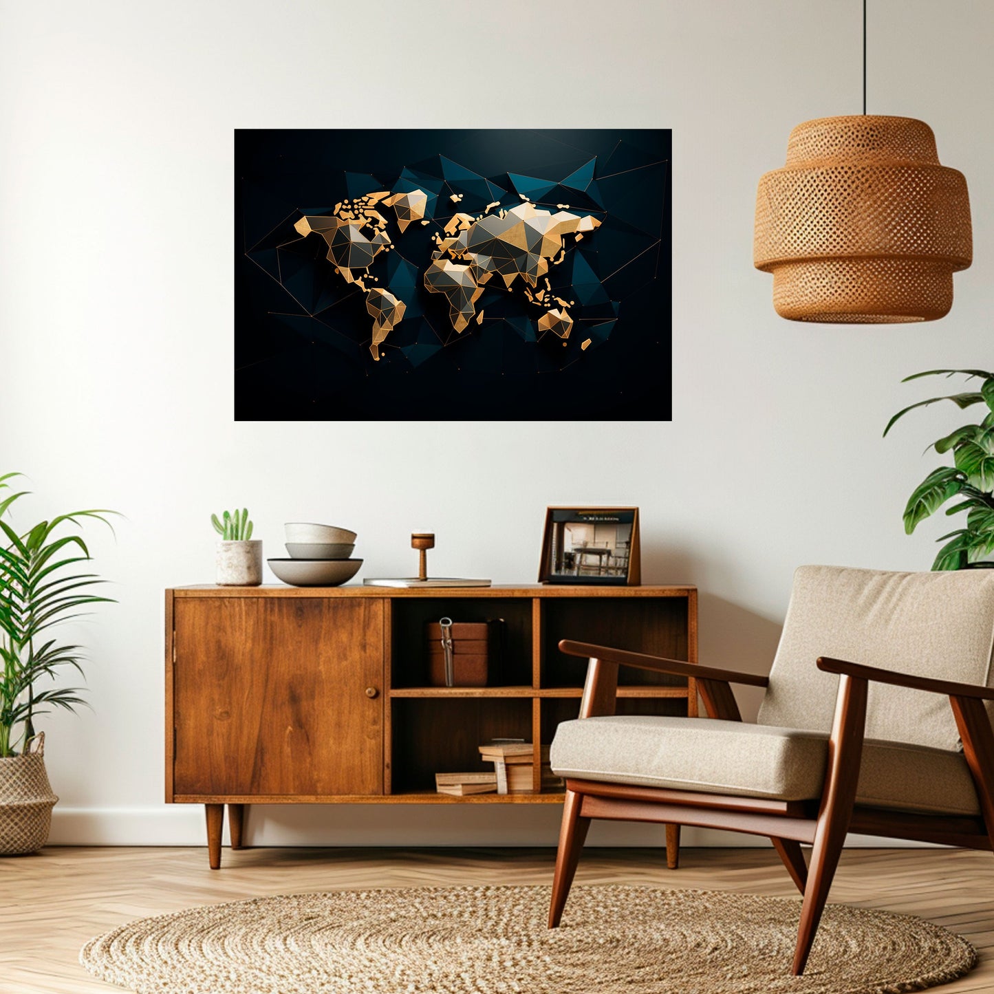 SHIMMERING WORLD SYMMETRY Horisontell poster med självhäftande text