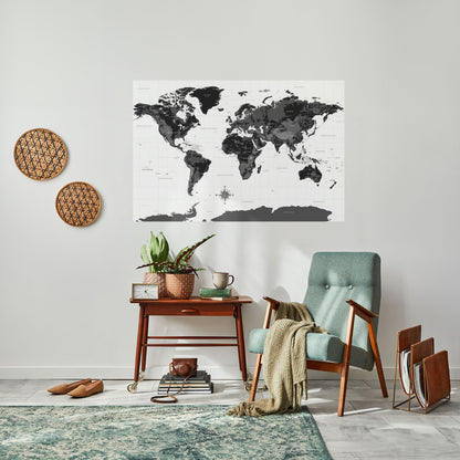 GLOBAL SHADOWS Peel and Stick Horizontal Poster