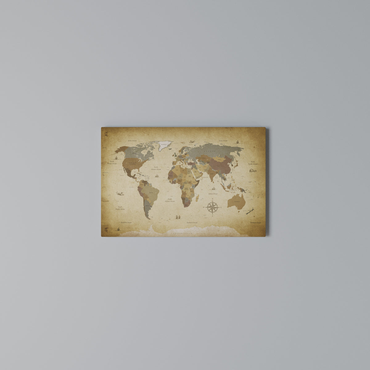 ANCIENT VOYAGER'S MAP Horizontal Canvas Print