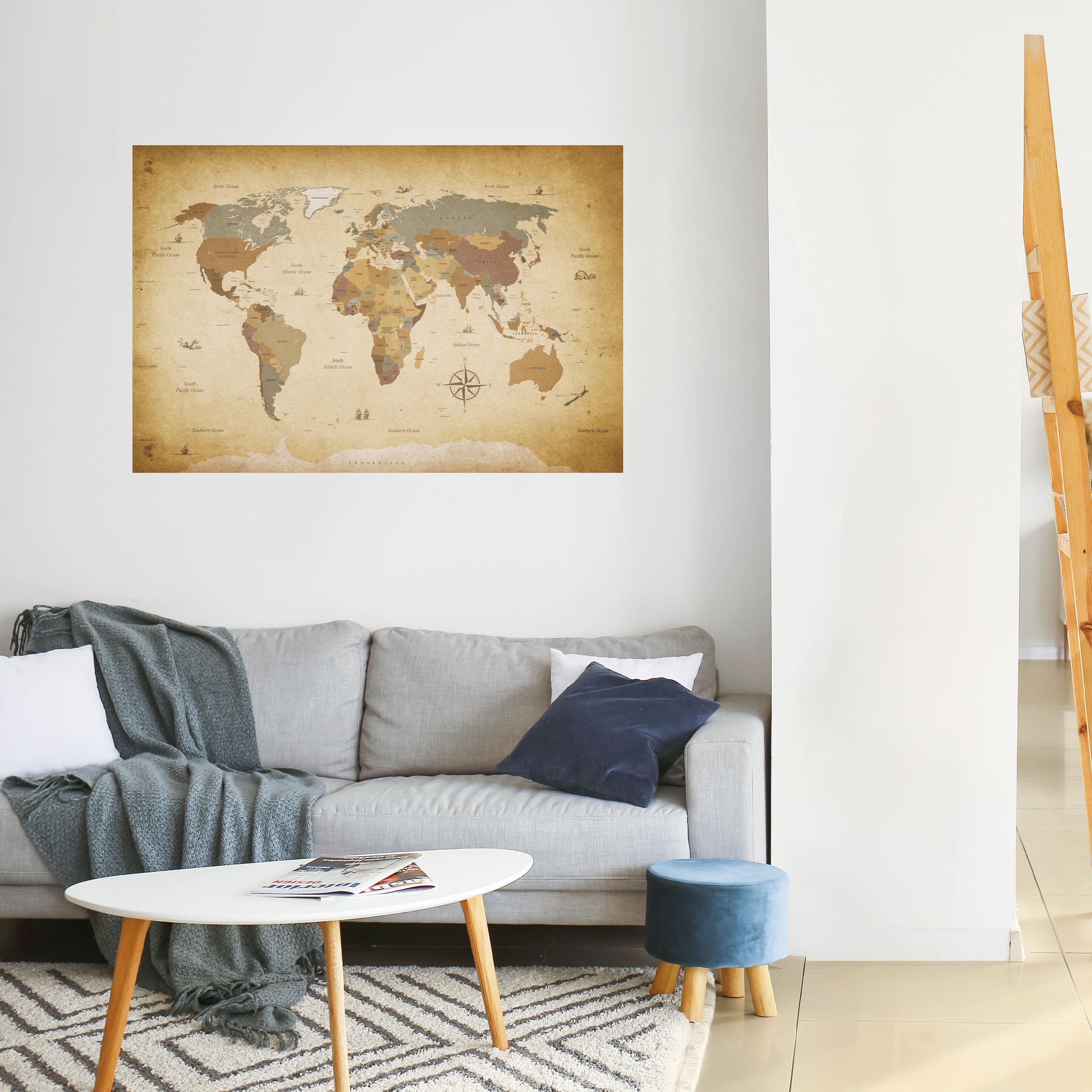 KARTA ÖVER FORNTIDA RESAREN, skalbar och självhäftande poster