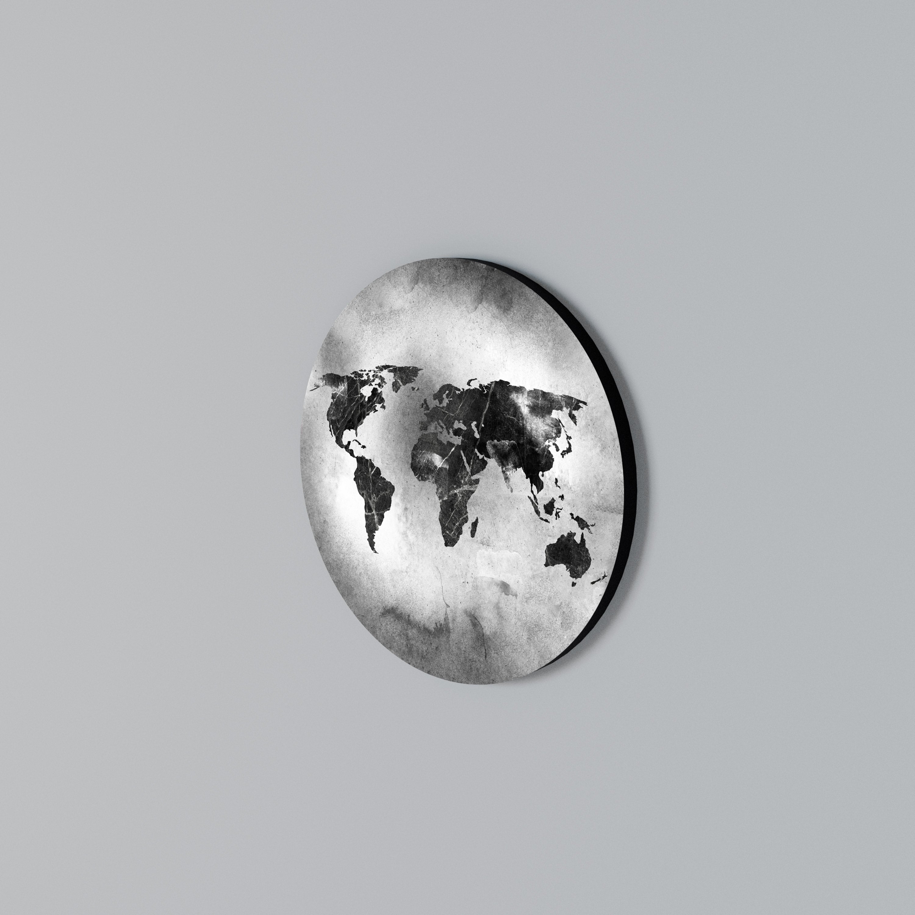 SHADOWED CONTINENTS Rund väggdekor