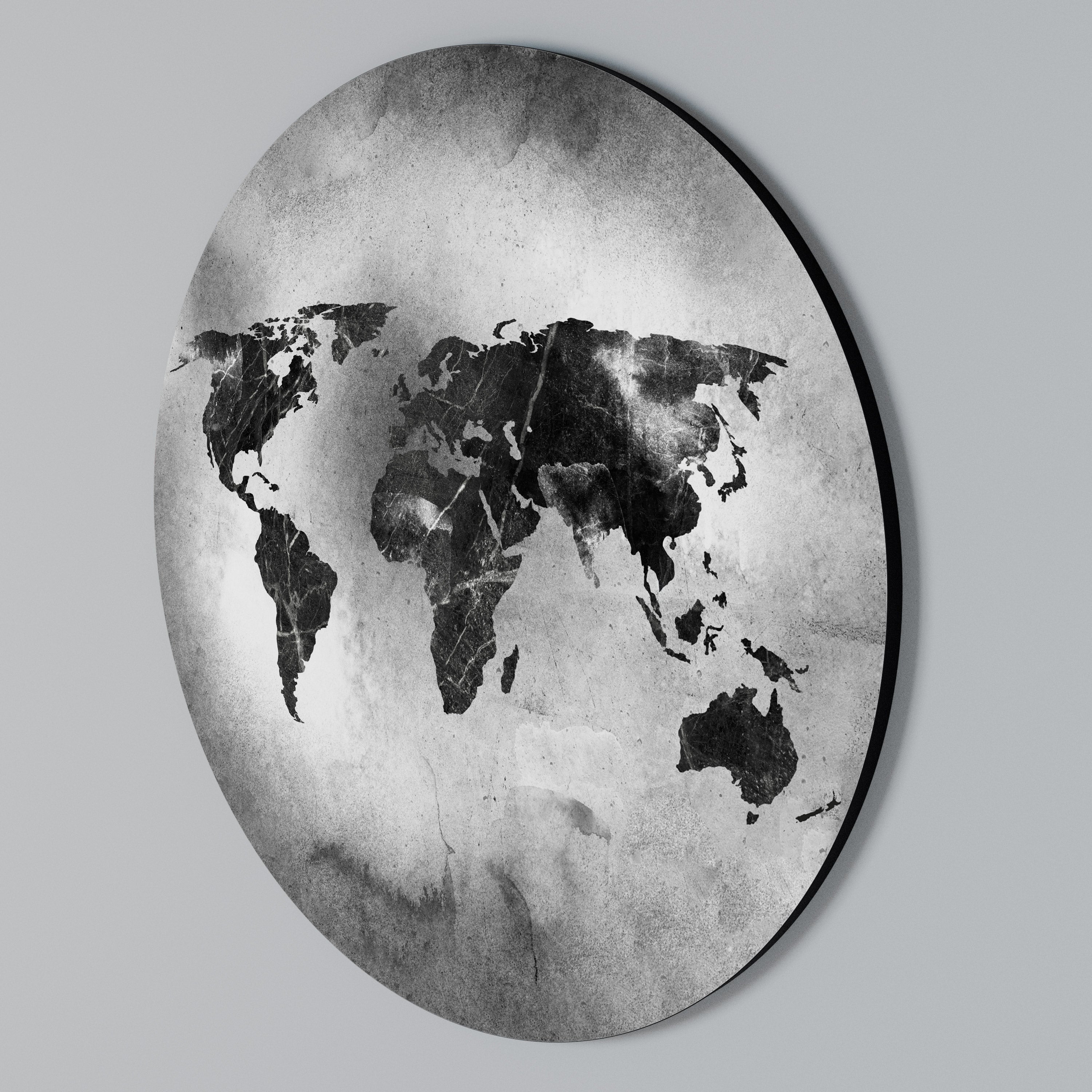 SHADOWED CONTINENTS Rund väggdekor