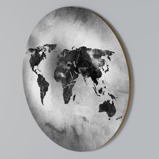SHADOWED CONTINENTS Rund väggdekor