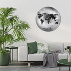 SHADOWED CONTINENTS Round Wall Art