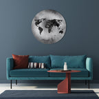 SHADOWED CONTINENTS Round Wall Art