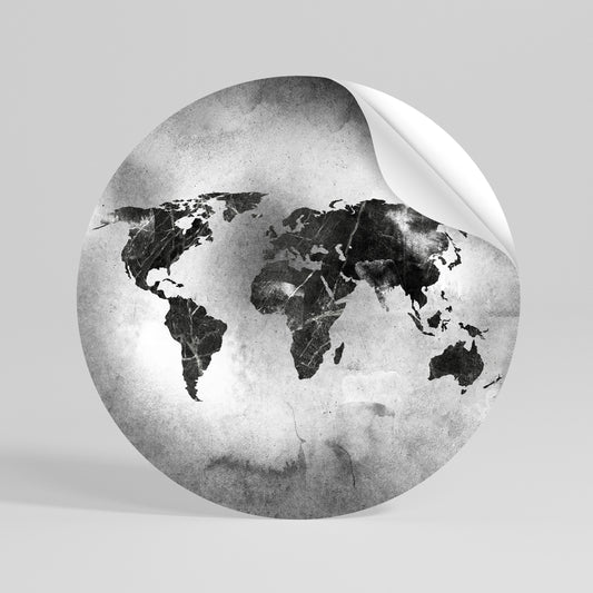 SHADOWED CONTINENTS Rund väggdekal