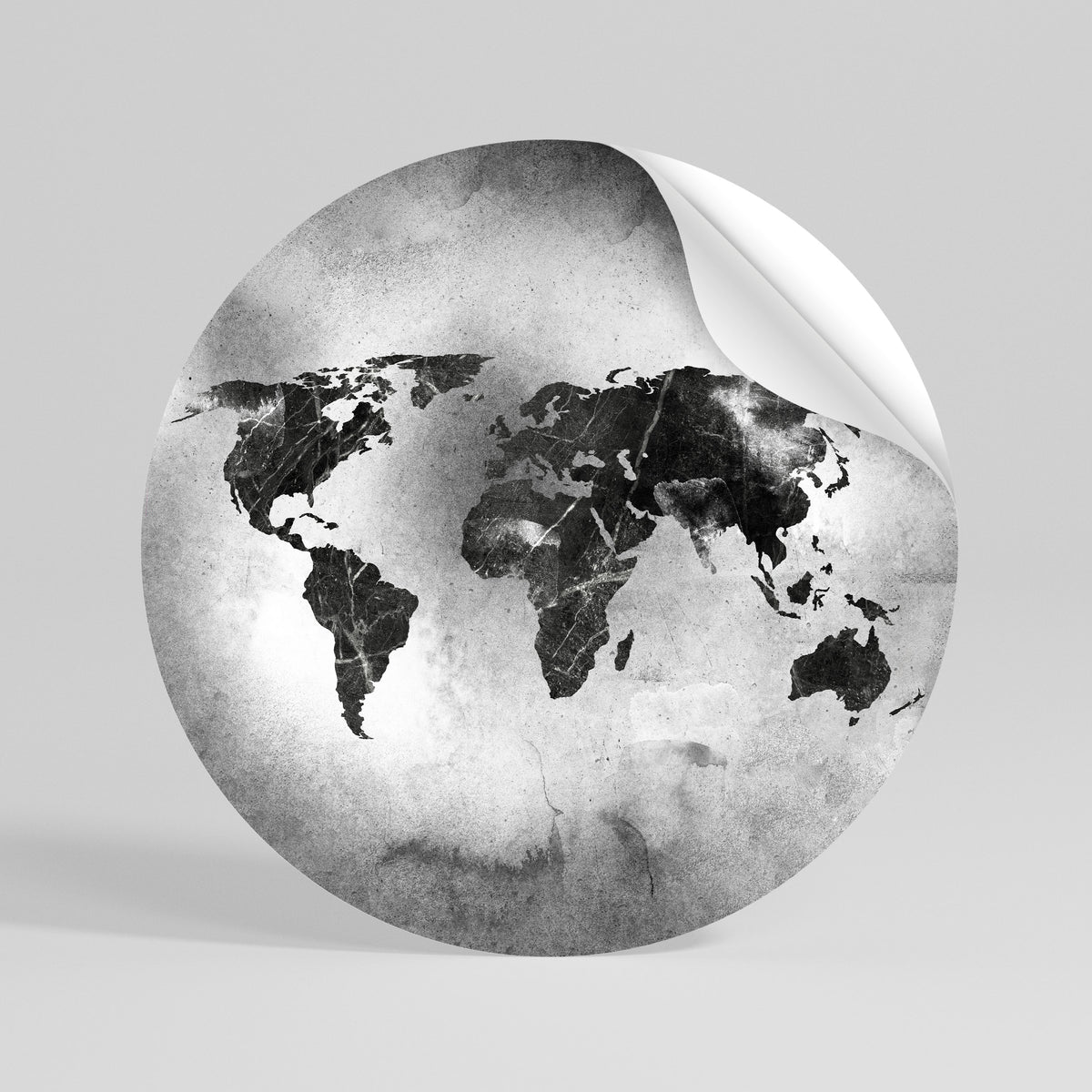 SHADOWED CONTINENTS Rund väggdekal