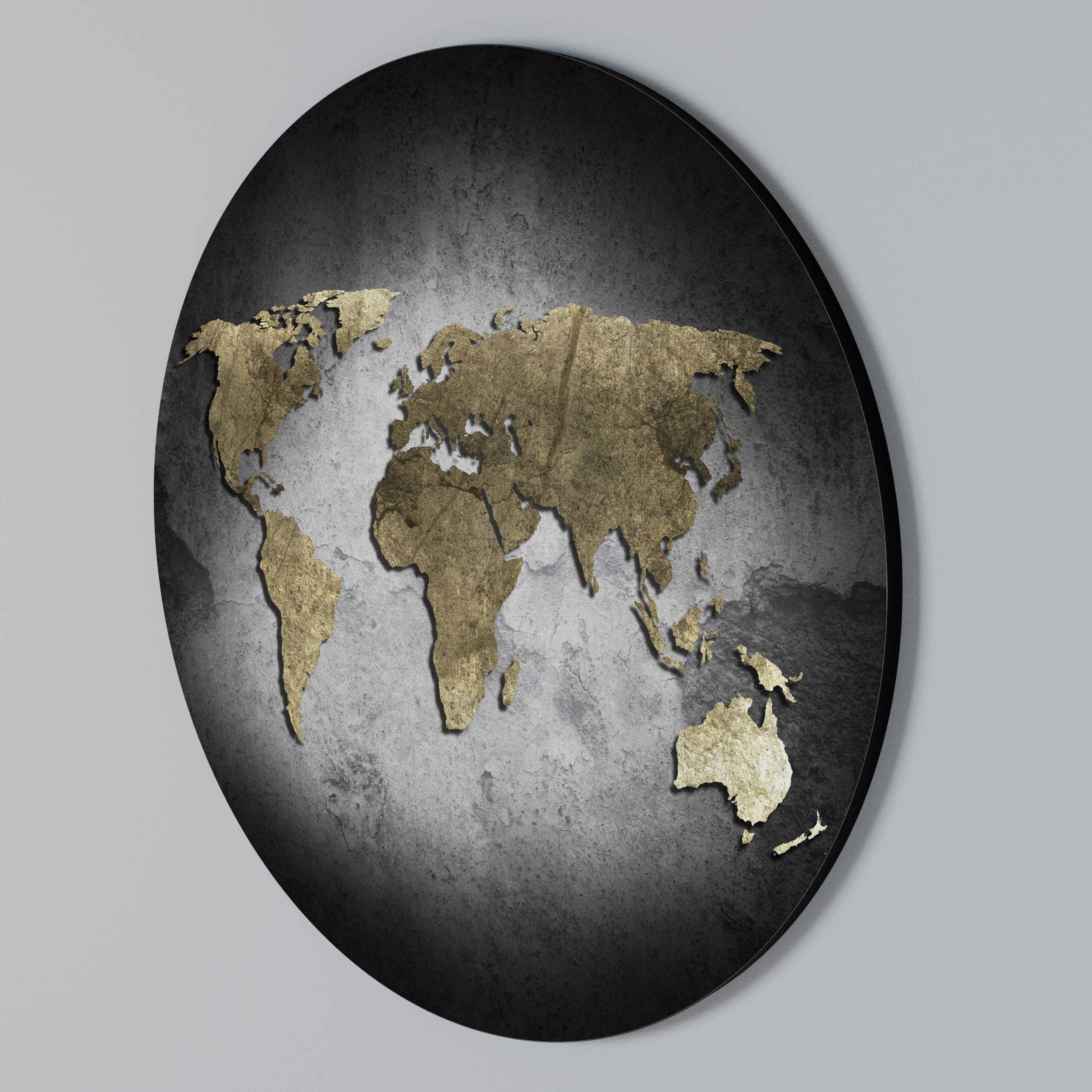 Rund väggkonst med GYLLENE GLOBEN-SKATTEN