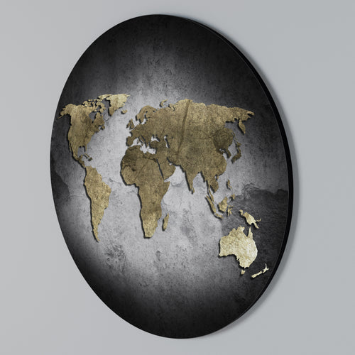 GOLDEN GLOBE TREASURE Round Wall Art