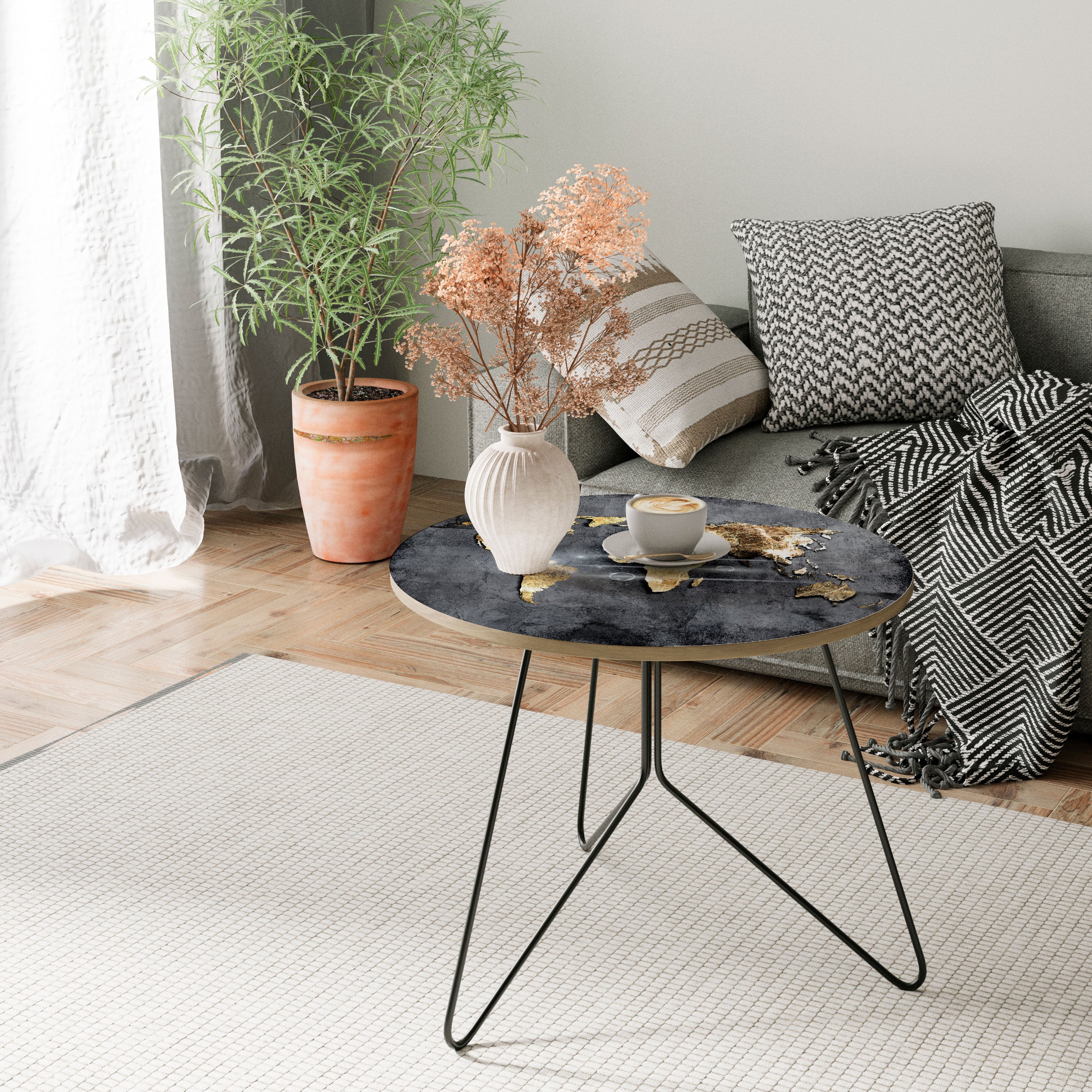 SHIMMERING EARTH MAP Coffee Table