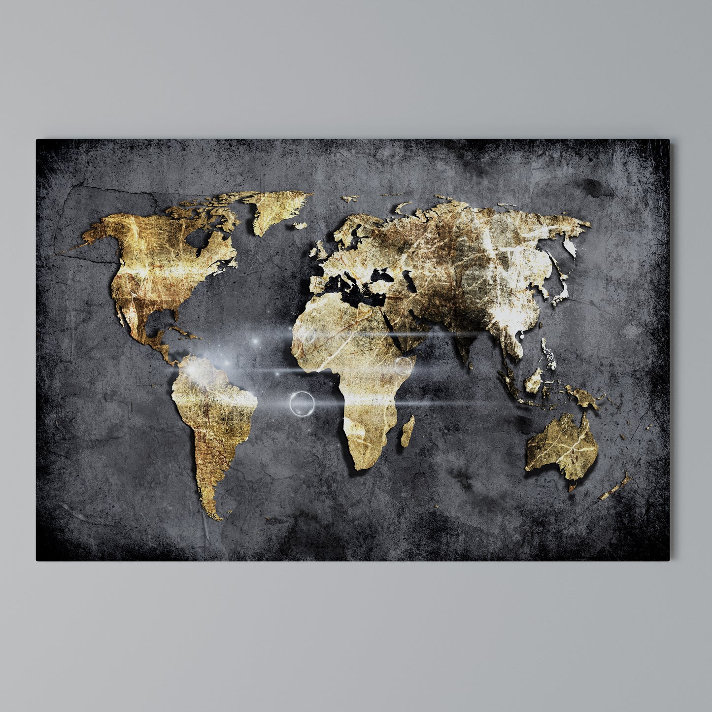SHIMMERING EARTH MAP Horizontal Canvas Print