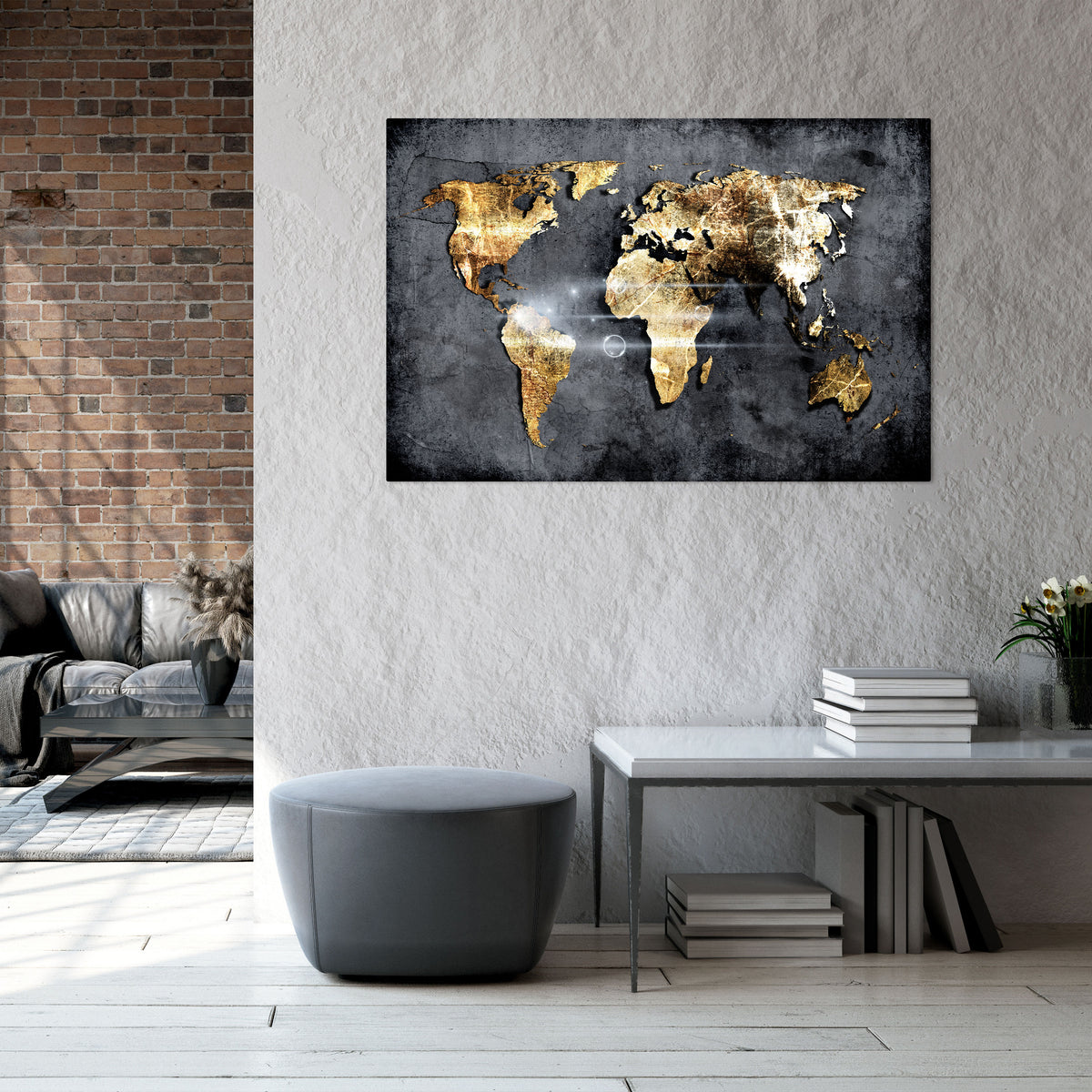 SHIMMERING EARTH MAP Horizontal Canvas Print