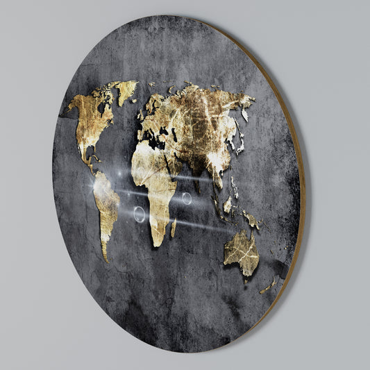 SHIMMERING EARTH MAP Rund väggdekor