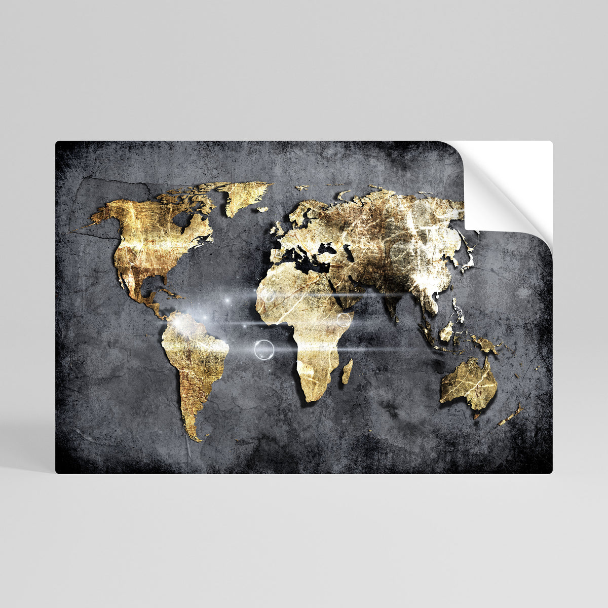 SHIMMERING EARTH MAP Självhäftande Horisontell Poster