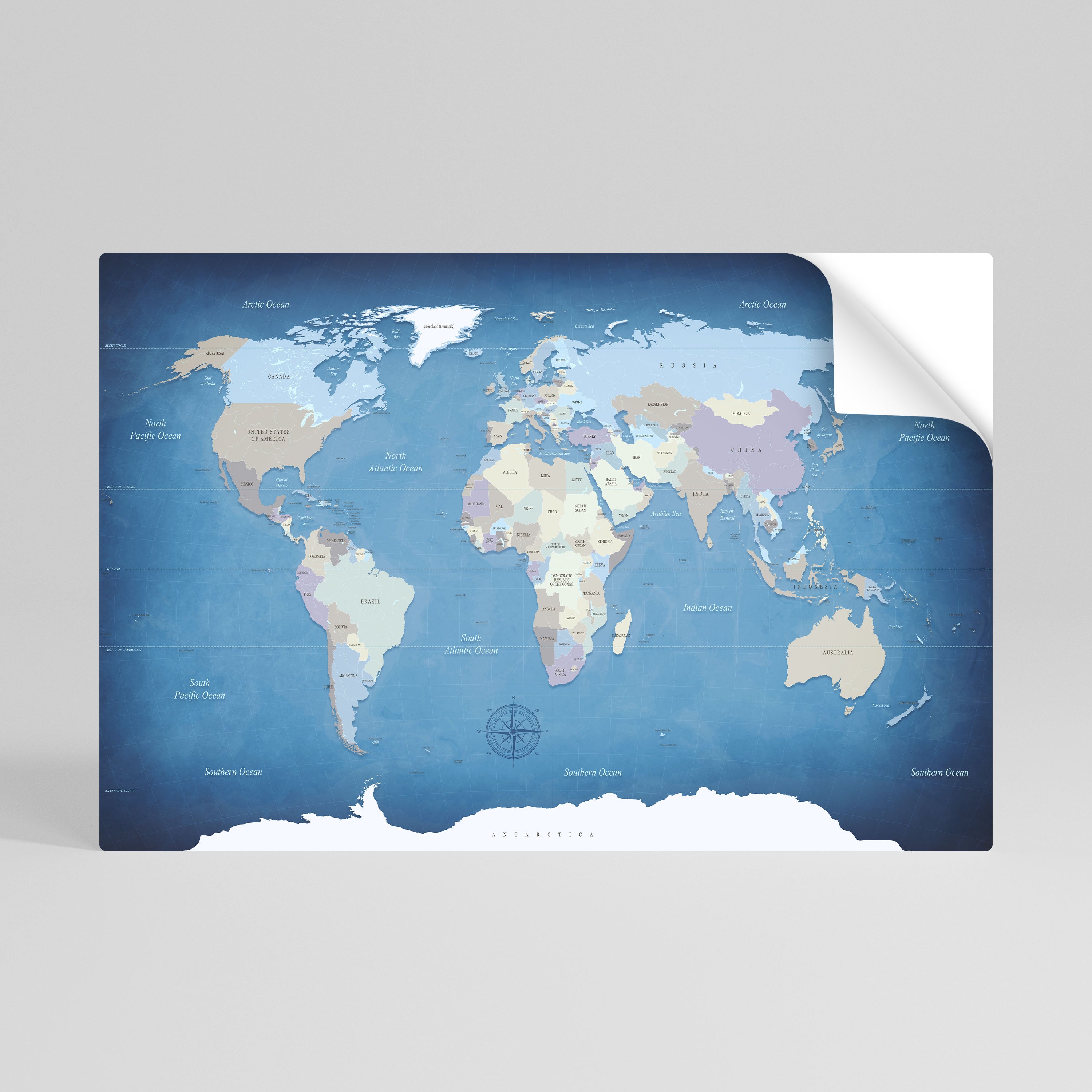 MAP OF DISCOVERY Självhäftande Horisontell Poster