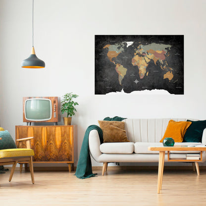 CONTINENTS OF CREATIVITY Peel and Stick Horizontal Poster